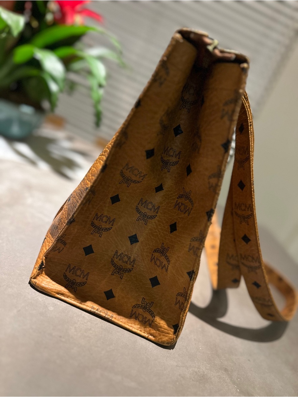 MCM Cognac Monogram Shoulder Bag - Picture 2 of 13
